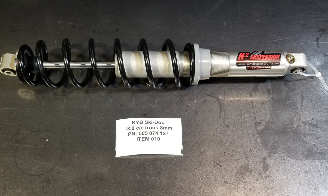 Gray kyb front shock absorbers for Ski-Doo 18.0 c/c holes 8mm Item 010